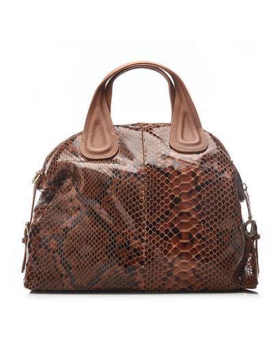 Moda In Pelle Softee Tote Tan - Snake Leather - Brown