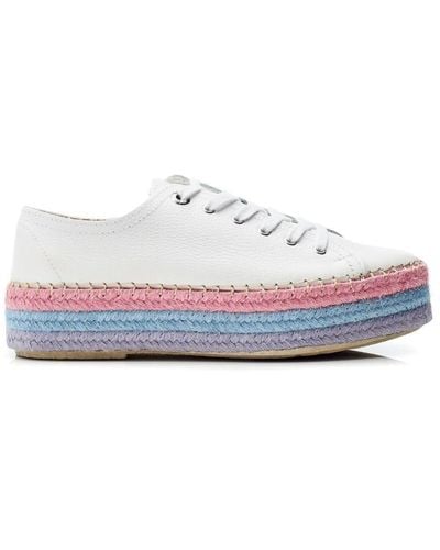 Moda In Pelle Braidee White - Lilac Leather