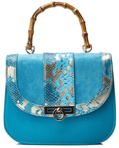 Moda In Pelle Tigerlily Bag Turquoise Porvair - Blue