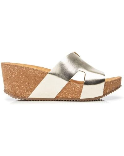 Moda In Pelle Holle Champagne Leather - White