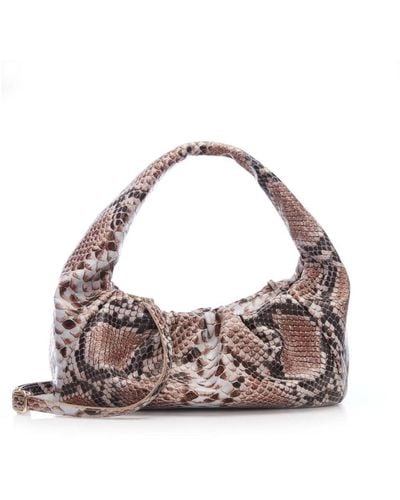 Moda In Pelle Sicilly Bag Natural Snake Snake Print Leather