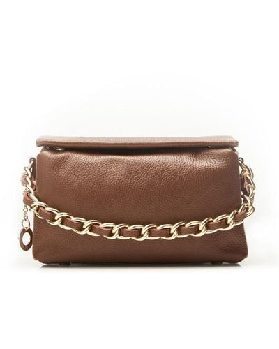 Moda In Pelle Glossie Bag Brown Leather