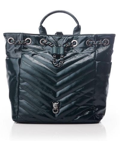 Moda In Pelle Cocoh Ruck Teal Patent - Blue