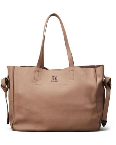 Moda In Pelle Indiana Bag Taupe Leather - Brown