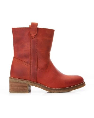 Moda In Pelle Ambrose Rust Leather - Red