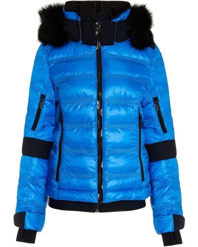 Toni Sailer Tami Fur-trimmed Quilted Shell Ski Jacket - Blue