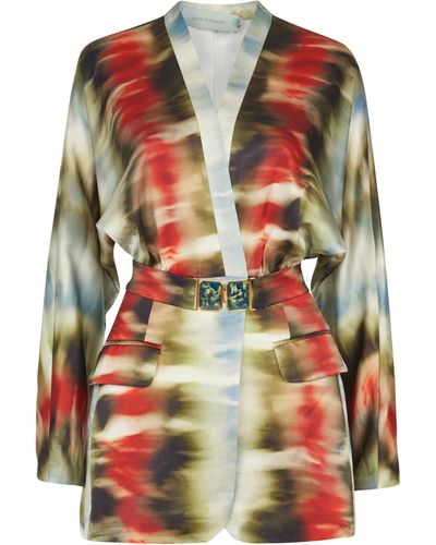 Silvia Tcherassi Vogogna Stretch-silk Jacket - Multicolour