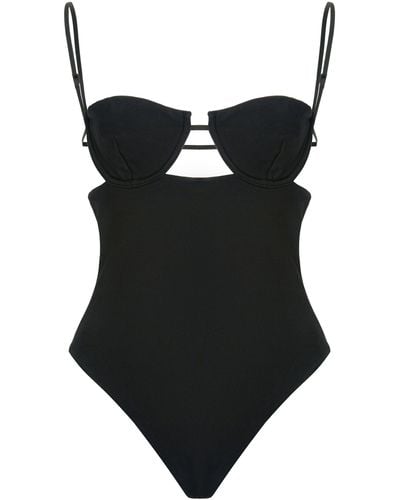 Ziah Dita Cup-detailed Cutout One Piece Swimsuit - Black