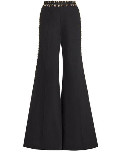 Cucculelli Shaheen Gilded Thorns Cotton Twill Trousers - Black