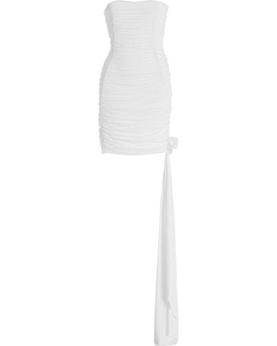 Maygel Coronel Sinú Ruched Jersey Mini Dress - White