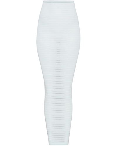 Alaïa Stripe-knit Maxi Skirt - White