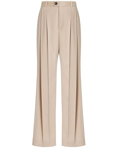 Peter Do Deep Pleat Wool Straight-leg Trousers - Natural
