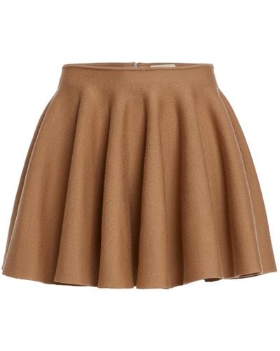 Khaite Ulli Wool-blend Mini Skirt - Brown