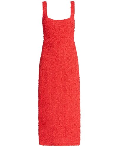 Mara Hoffman Sloan Smocked Modal Midi Dress - Red