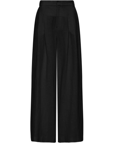 St. Agni Tailored Linen Wide-leg Trousers - Black