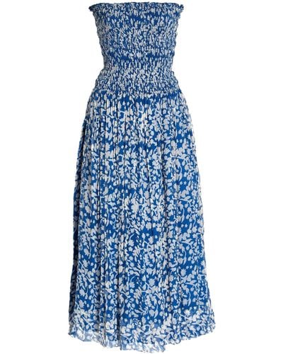 Cloe Cassandro Billie Convertible Printed Silk Dress - Blue