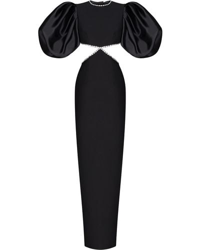 Rasario Crystal-embellished Cutout Crepe Maxi Dress - Black