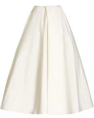Carolina Herrera Silk Midi Ball Skirt - White