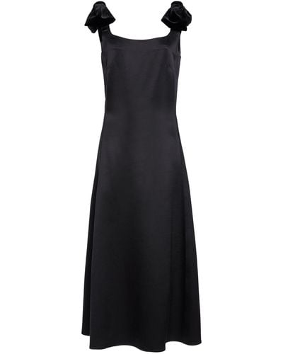 Chloé Wool-silk Satin Maxi Dress - Black