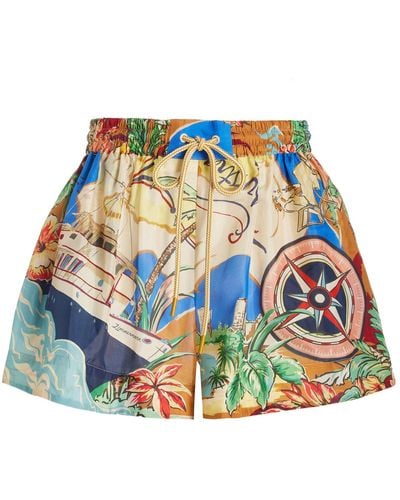 Zimmermann Alight Printed Silk Shorts - Multicolour