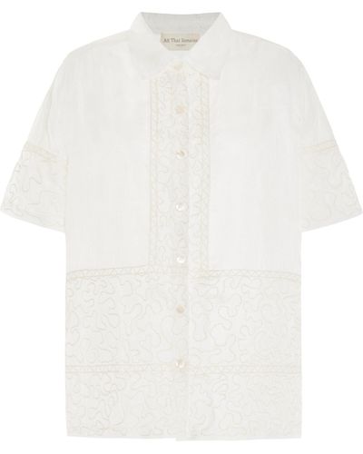 All That Remains Promise Hand-embroidered Silk Shirt - White