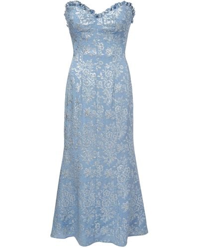 Markarian Odelina Brocade Midi Dress - Blue