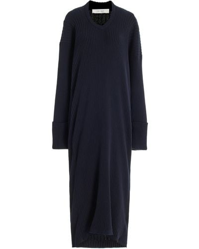 The Row Elodie Knit Cotton Maxi Dress - Blue