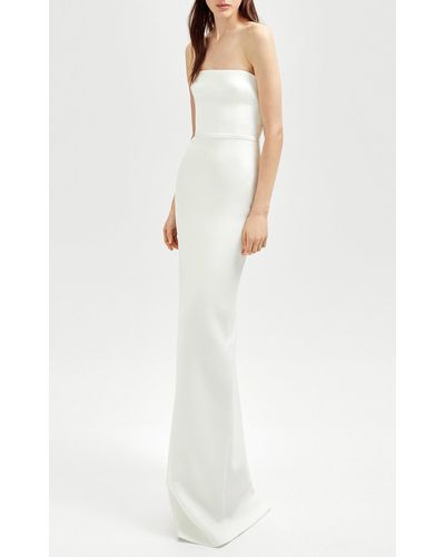 Alex Perry Paige Sleek Strapless Gown - White