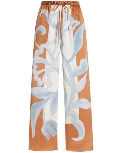 Sir. The Label Sorrento Silk Wide-leg Trousers - White