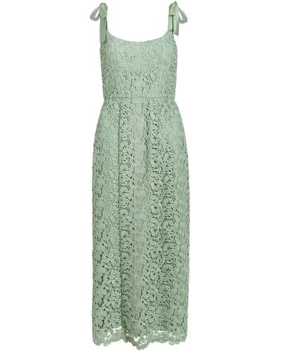 Markarian Poppy Crocheted Lace Midi Dress - Green