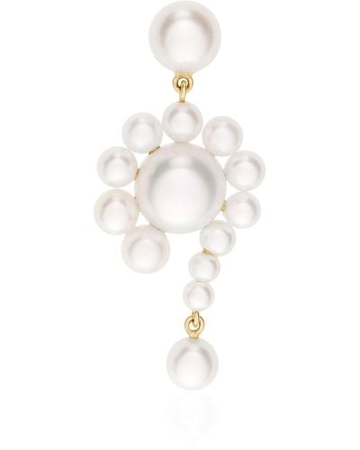 Sophie Bille Brahe Grand Escargot Perle 14k Gold And Pearl Single Earring - White