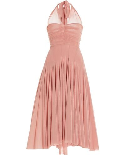 Philosophy Di Lorenzo Serafini Pleated Chiffon Midi Dress - Pink