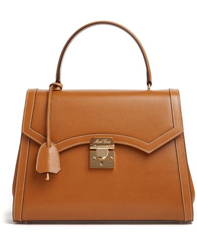 Mark Cross Madeline Lady Leather Top Handle Bag - Brown