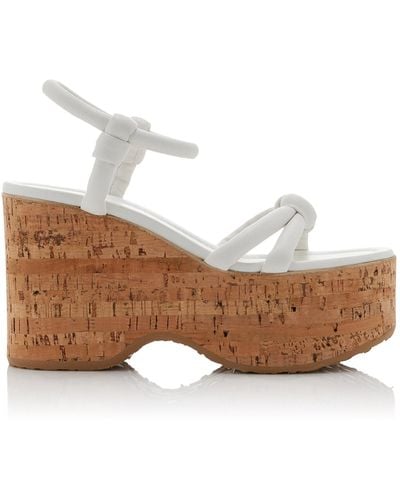 Gianvito Rossi Padded-leather Platform Sandals - White