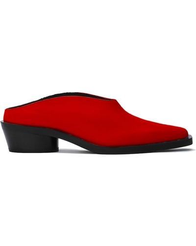 Proenza Schouler Bronco Leather Mules - Red