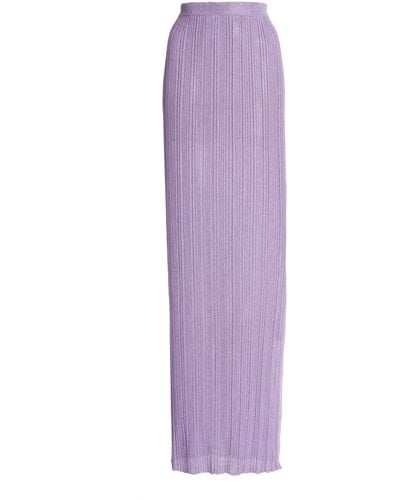 Del Core Ribbed Cotton Maxi Skirt - Purple