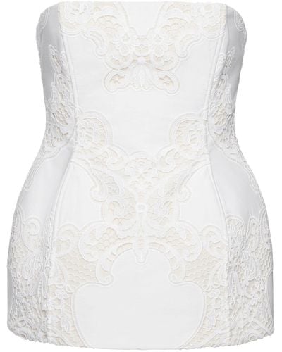 Magda Butrym Embroidered Cotton Lace Corset Top - White