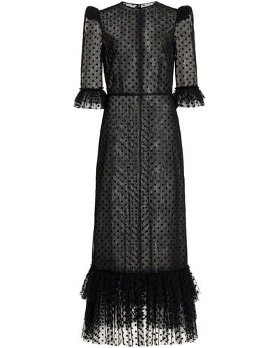 The Vampire's Wife The Cinderella Dotted Tulle Maxi Dress - Black