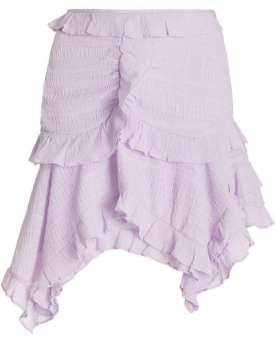 Isabel Marant Geneva Ruffled Shirred-georgette Mini Skirt - Purple