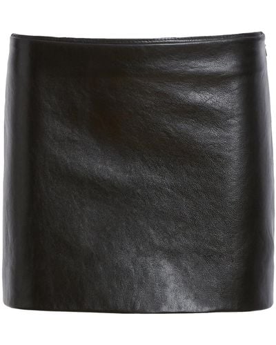 Khaite Jett Leather Mini Skirt - Black