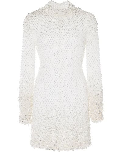 Ralph & Russo Pearl-embellished Mini Dress - White