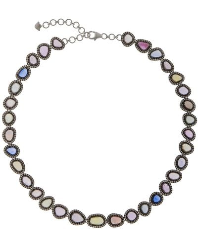 Amrapali One-of-a-kind Midnight Blossom 18k White Gold Sapphire Necklace - Metallic