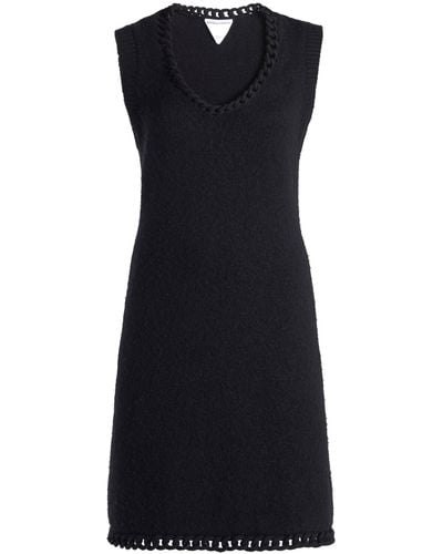 Bottega Veneta Chain-detailed Wool Knit Mini Dress - Black