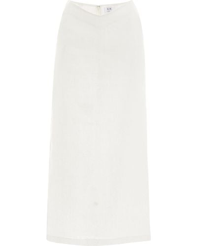Sir. The Label Ambroise Linen Midi Skirt - White