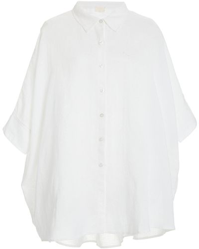 Posse Exclusive Lula Oversized Linen-cotton Shirt - White