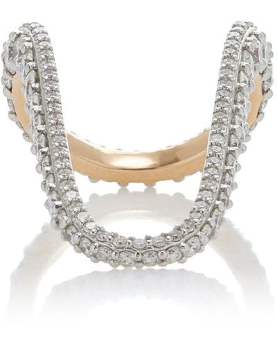 Marie Mas Grand Radiant 18k Rose Gold Diamond Ring - White
