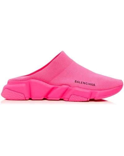 Balenciaga Speed Knit Slip-on Mules - Pink