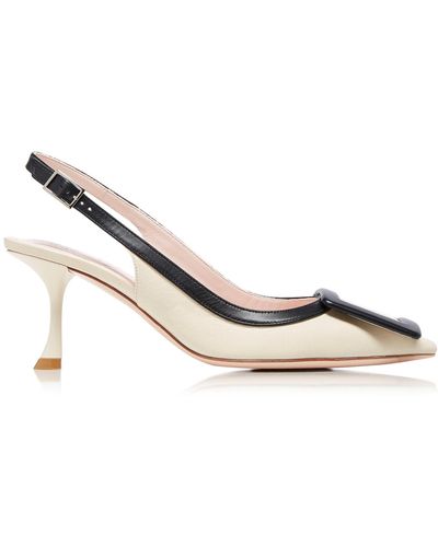 Roger Vivier Viv In The City Leather Slingback Court Shoes - Metallic