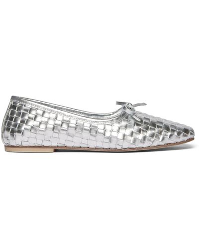 Frēda Salvador Jada Metallic Leather Flats - White