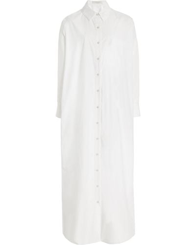 FAVORITE DAUGHTER Ex Bf Oversized Cotton Maxi Shirt Dress - White